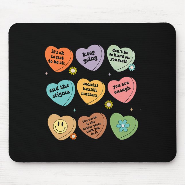 Health Problems You Are Enough Self Care Awareness Mouse Mat (Front)