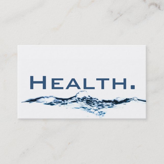 Health Professional Business Card- H2O No.1 Business Card (Front)