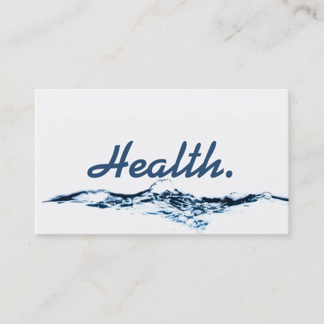 Health Professional Business Card- H2O No.1 v2 Business Card (Front)
