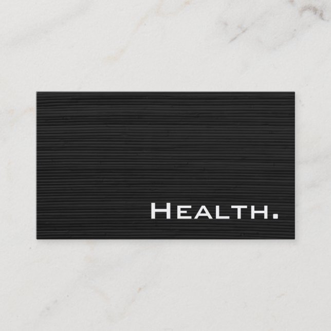 Health Professional-Modern Black No.3 Business Card (Front)