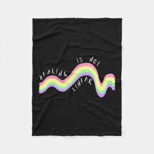 Health Quote Healing Is Not Linear Rainbow  Fleece Blanket