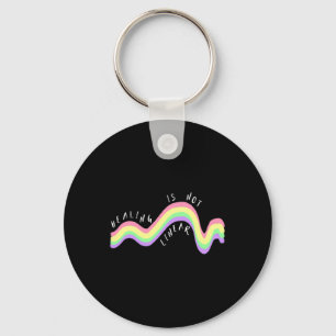 Health Quote Healing Is Not Linear Rainbow  Key Ring