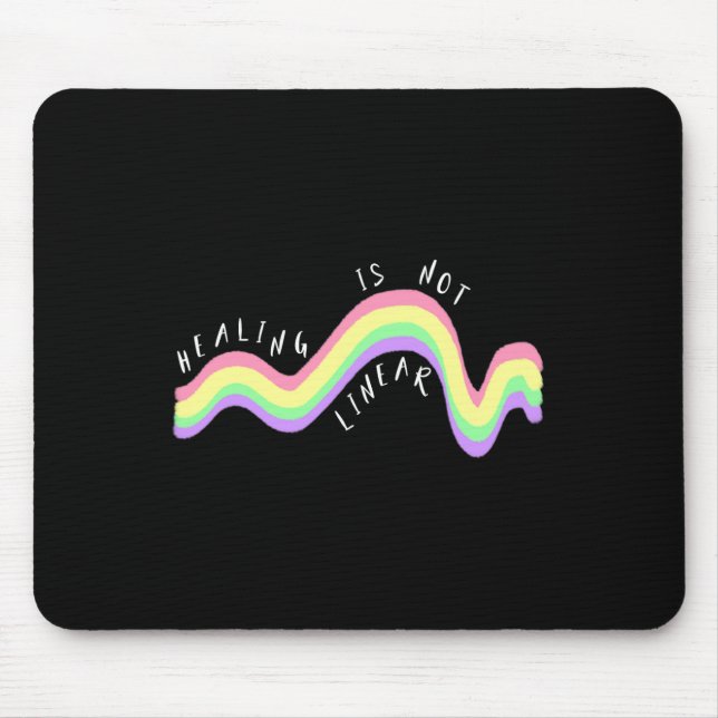Health Quote Healing Is Not Linear Rainbow  Mouse Mat (Front)