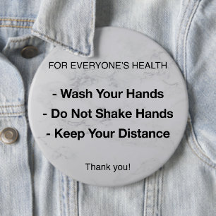 Health Rules Disease Prevention 6 Cm Round Badge