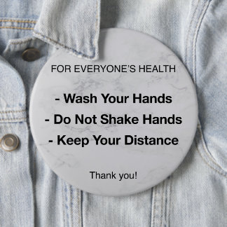 Health Rules | Disease Prevention 6 Cm Round Badge