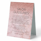 Health Safety Rose Gold Glitter Marble Salon Covid