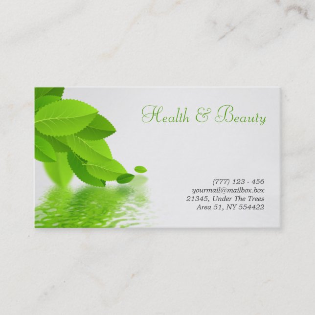 health, spa and beauty business card (Front)