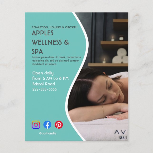 health spa poster flyer wellness centre gym fit (Front)