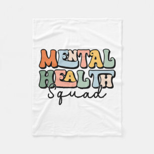 Health Squad Brain Illness Mental Health Awareness Fleece Blanket