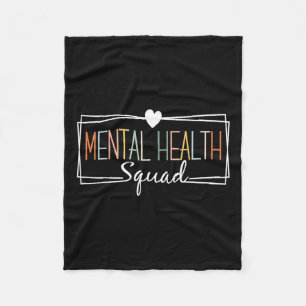 Health Squad Brain Illness Mental Health Awareness Fleece Blanket