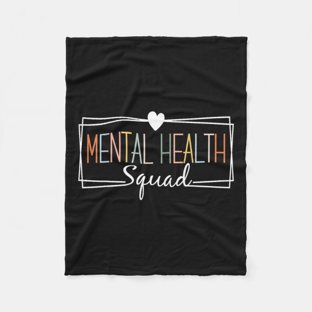 Health Squad Brain Illness Mental Health Awareness Fleece Blanket (Front)