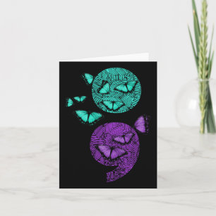 Health Suicide Awareness Semicolon Butterflies Card