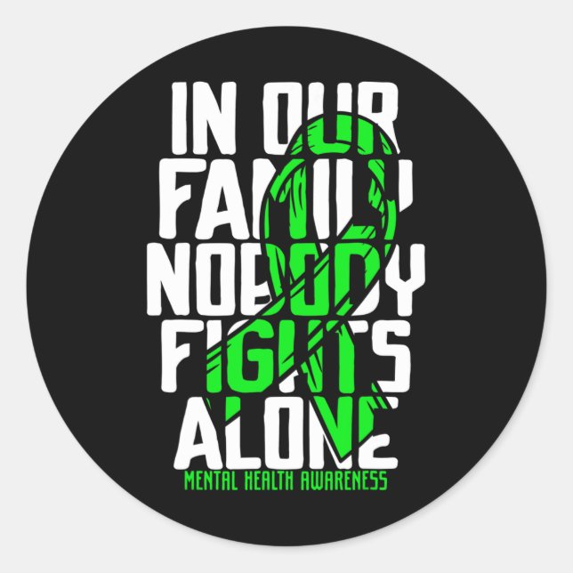 Health Support Family Mental Health Awareness  Classic Round Sticker (Front)