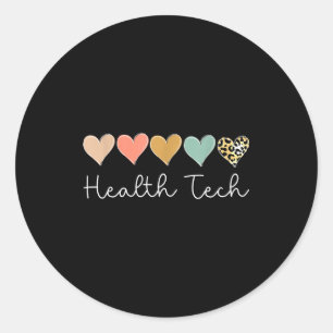 Health Tech Heart, School Clinic Squad Valentine's Classic Round Sticker