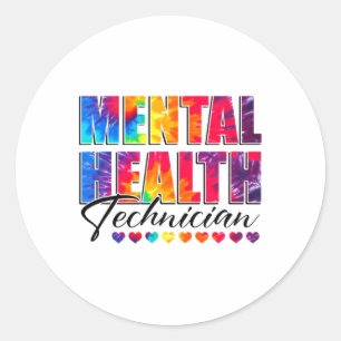 Health Technician Appreciation Day Tie Dye Women W Classic Round Sticker