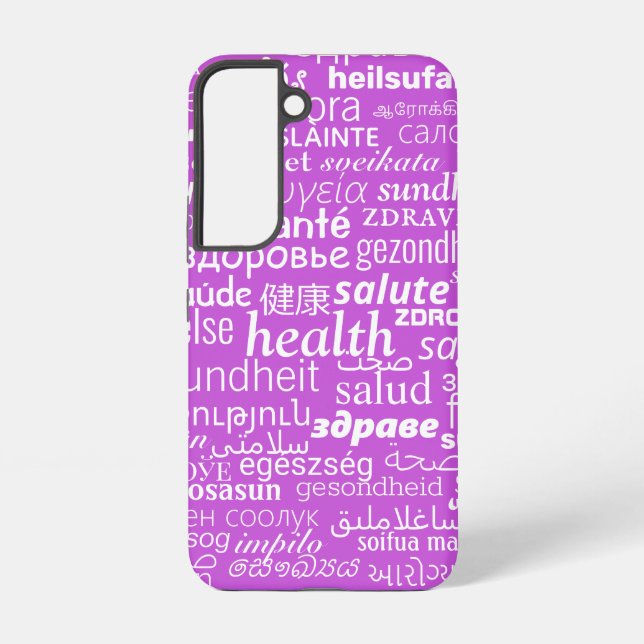 Health Text Text Custom Colour Personalised Purple Samsung Galaxy S22 Case (Back)
