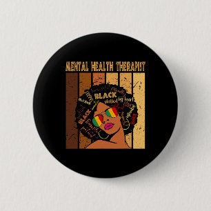 Health Therapist Afro Women Black History Month 1 6 Cm Round Badge