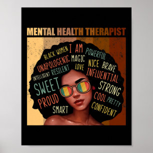 Health Therapist Afro Women Black History Month  Poster