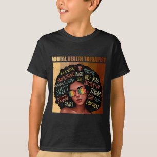 Health Therapist Afro Women Black History Month T-Shirt