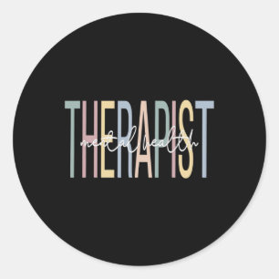 Health Therapist Boho Mental Health Therapy  Classic Round Sticker
