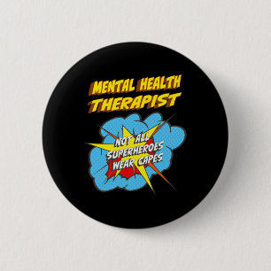 Health Therapist Fun Superhero Job  6 Cm Round Badge