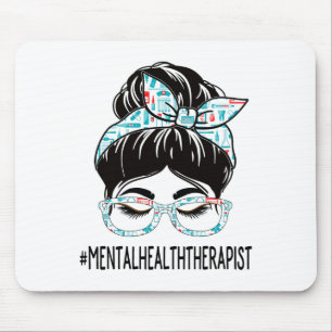 Health Therapist Week Appreciation Women Messy Bun Mouse Mat