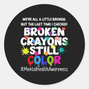 Health Therapy Depression Awareness Mens  Classic Round Sticker
