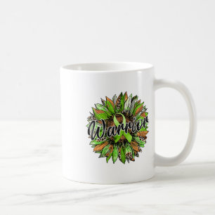 Health Warrior Leopard Sunflower Green Ribbon Retr Coffee Mug