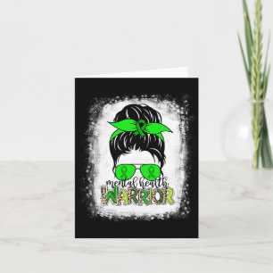 Health Warrior Messy Bun Mental Health Awareness Card