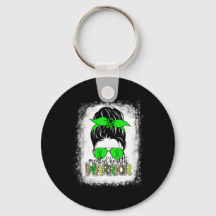 Health Warrior Messy Bun Mental Health Awareness Key Ring