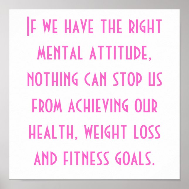 Health, Weight Loss and Fitness Goals Poster (Front)