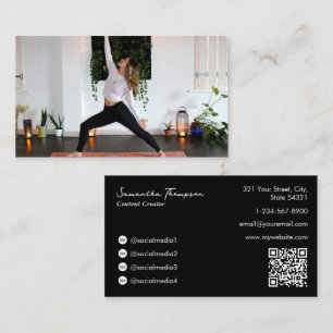 Health Wellness Influencer Content Creator Photo Business Card
