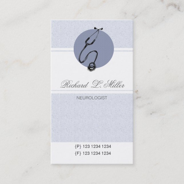Healthcare Appointment Blue Doctor Stethoscope Card (Front)
