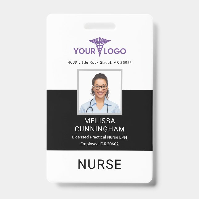 Healthcare Business Logo Employees Photo ID Badge (Front)