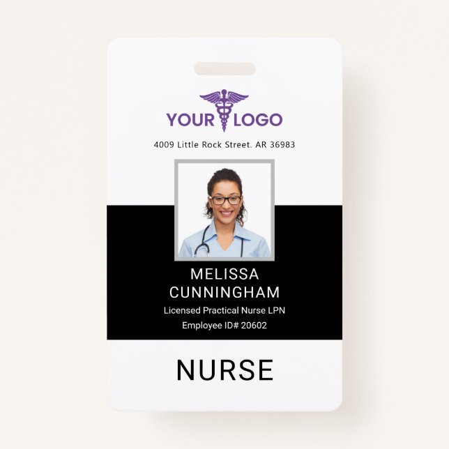Healthcare Business Logo Employees Photo ID ID Badge (Front)