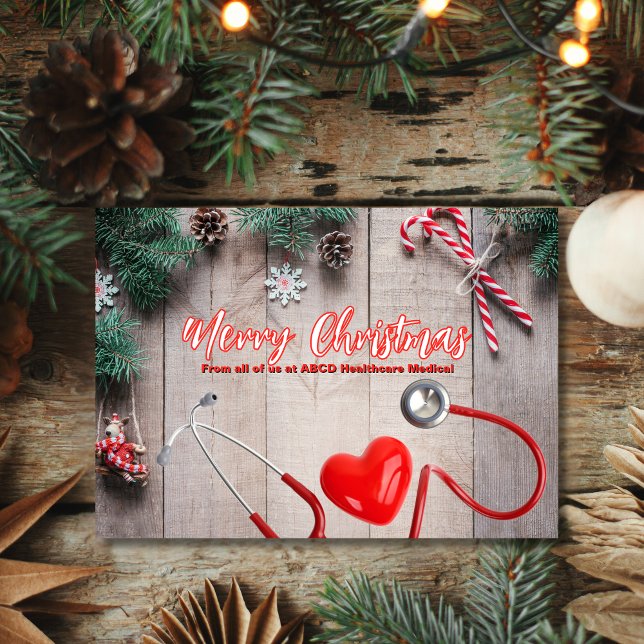 Healthcare Christmas Greetings with Love Holiday Card (Creator Uploaded)