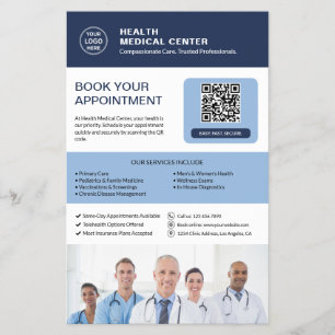 Healthcare Clinic QR Appointment Booking Flyer