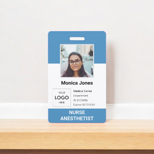 Healthcare Employee Photo ID Blue ID Badge