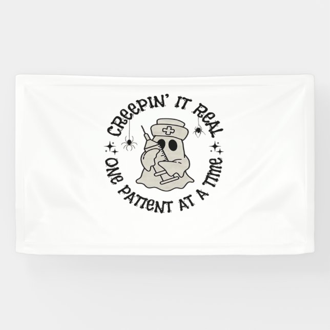 Healthcare Halloween, Creeping It Real One Patient Banner (Horizontal)