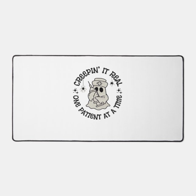 Healthcare Halloween, Creeping It Real One Patient Desk Mat (Front)