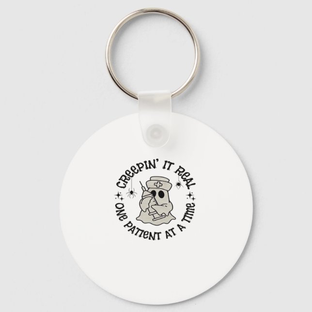 Healthcare Halloween, Creeping It Real One Patient Key Ring (Front)