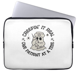 Healthcare Halloween, Creeping It Real One Patient Laptop Sleeve