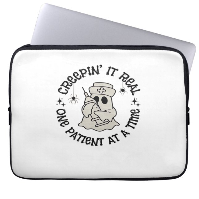 Healthcare Halloween, Creeping It Real One Patient Laptop Sleeve (Front)