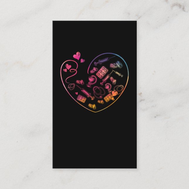 Healthcare Heart Medical Student Nurse Doctor Business Card (Front)