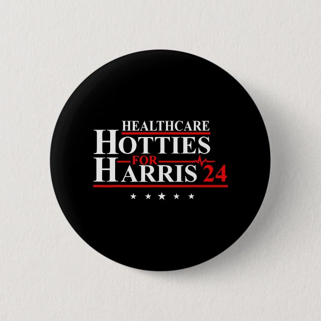 Healthcare Hotties For Harris 24 Design  6 Cm Round Badge (Front)