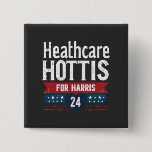 HealthCare Hotties For Harris 24 Kamala Walz Nurse 15 Cm Square Badge