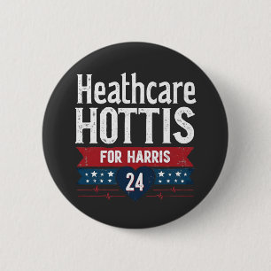 HealthCare Hotties For Harris 24 Kamala Walz Nurse 6 Cm Round Badge