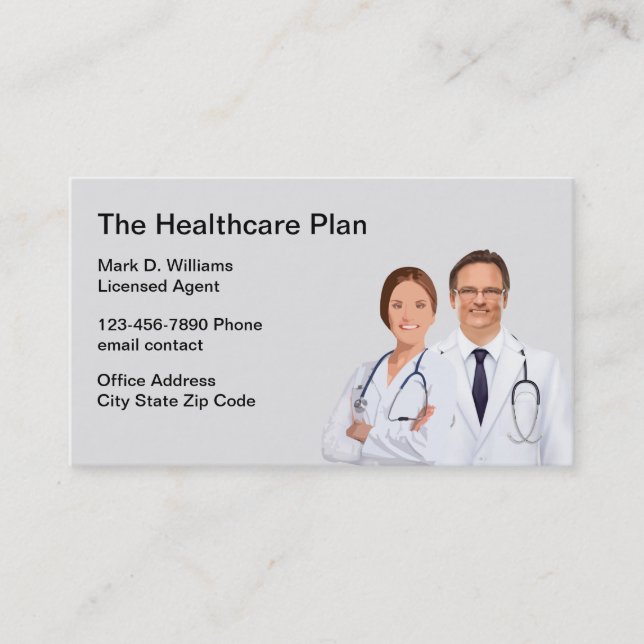 Healthcare Insurance Broker Business Cards (Front)