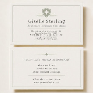 Healthcare Insurance Consultant Business Card