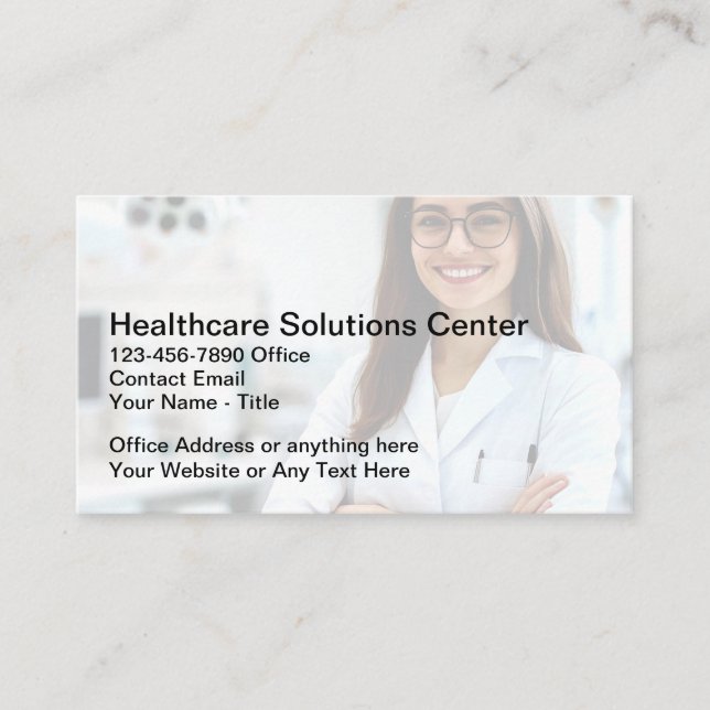 Healthcare Insurance Rep Business Cards (Front)